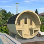 kaja 250 t barrel sauna with porch