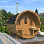 kaja 280 t barrel sauna with porch