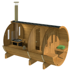 kaja 331 t barrel sauna with porch & changing room